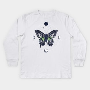 Agender Butterfly Kids Long Sleeve T-Shirt